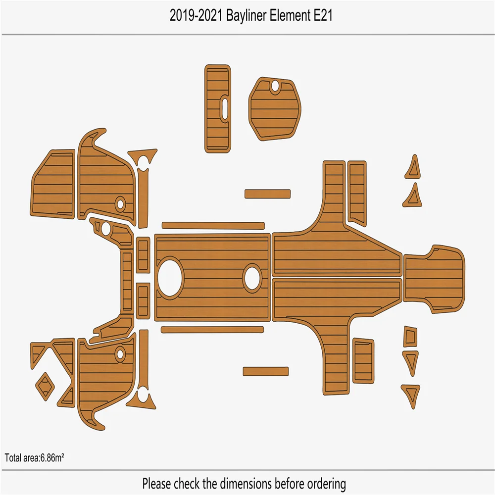 

2019-2021 Bayliner Element E21 Платформа для плавания в кабине, 1/4 дюйма, 6 мм, напольный коврик из пенопласта EVA