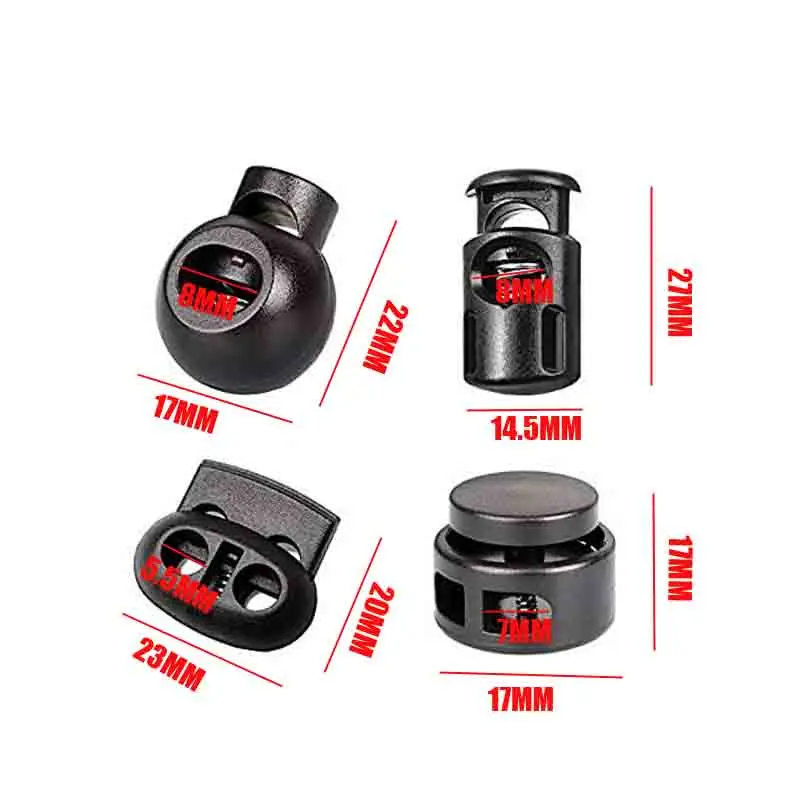 20/80pcs Professional DIY plastic spring fastener rope lock button stop button fastener slider shoelace clothing backpack
