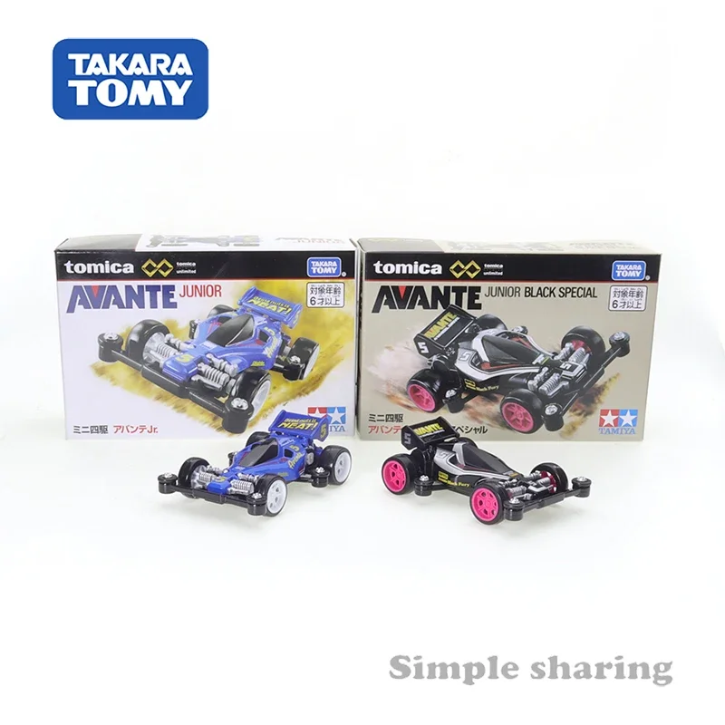 Takara Tomy Tomica Premium Unlimited Mini 4WD Avante Jr. Blue and Black Special Car Alloy Toys Diecast Metal Model for Children