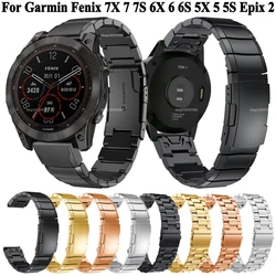 QuickFit 20 22 26mm Stainless Steel Straps For Garmin Epix Enduro 2 Instinct Tactix 7 Pro Delta Descent mk2i mk2 mk1 Watch Bands