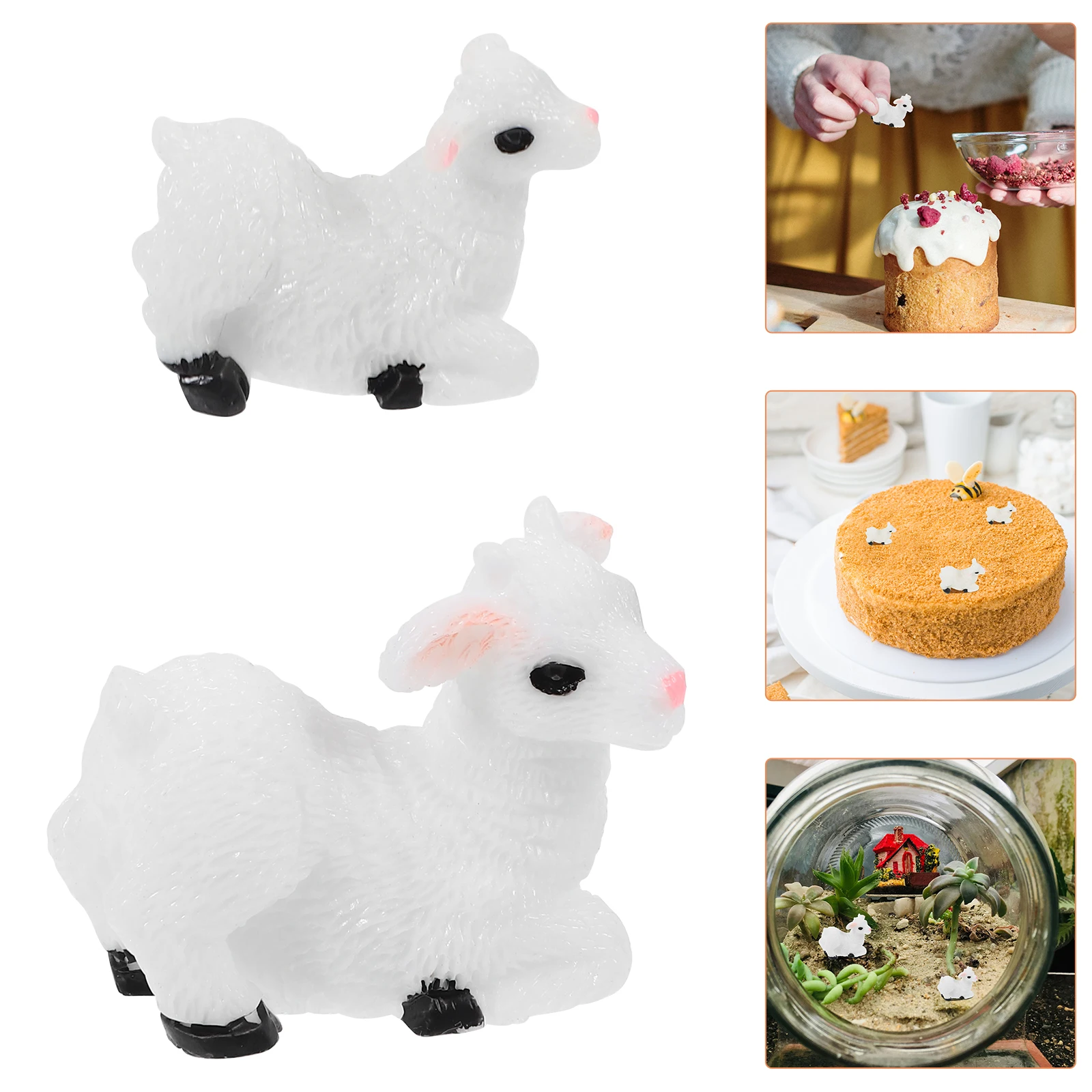 

12Pcs Mini Sheep Statues Resin Mini Garden Decor Miniature Animal Home Office Tabletop Handmade Sheep Craft