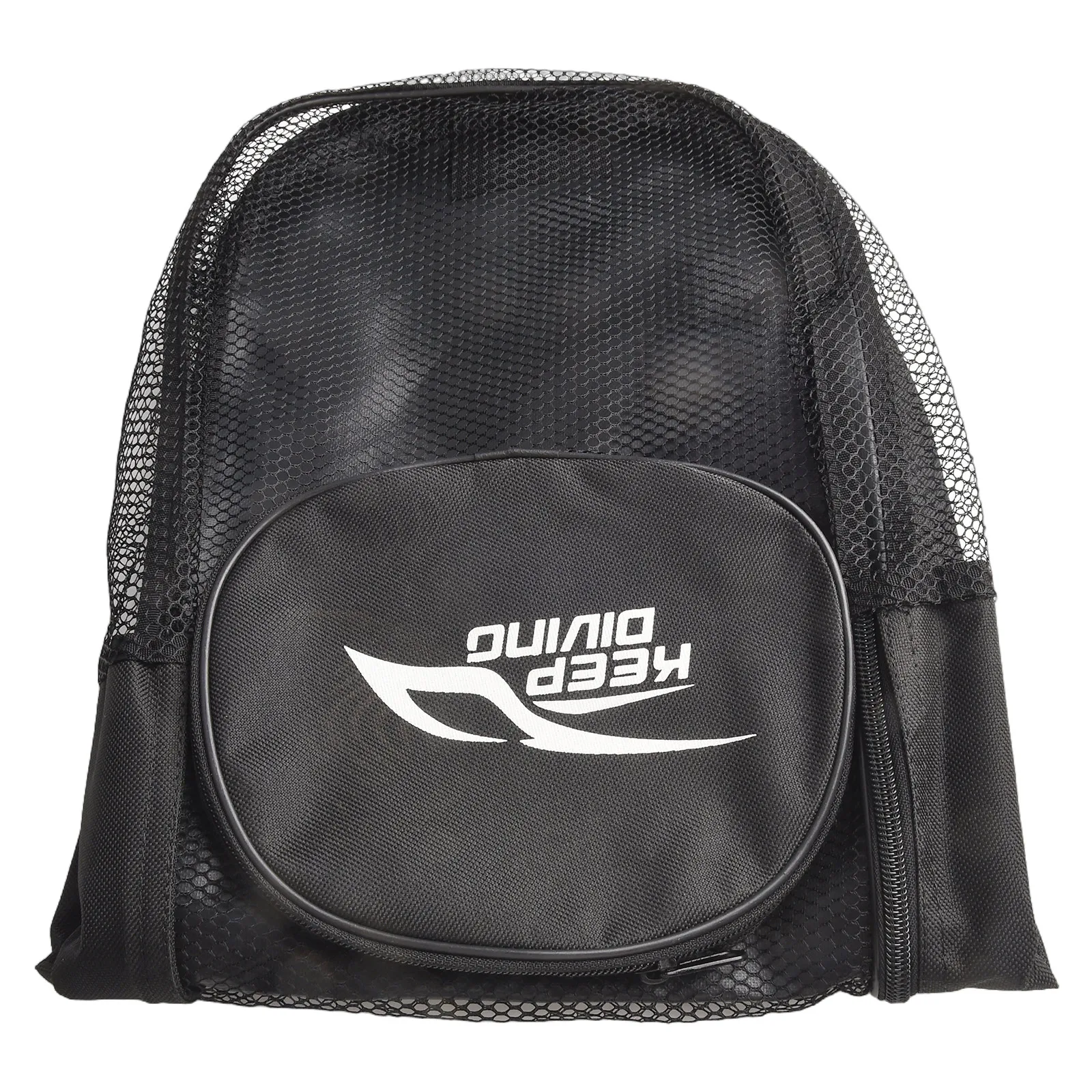 حقيبة تروس شبكية شديدة التحمل مع جيب خارجي وحزام واحد قابل للتعديل لملحقات الغوص والغطس والسباحة