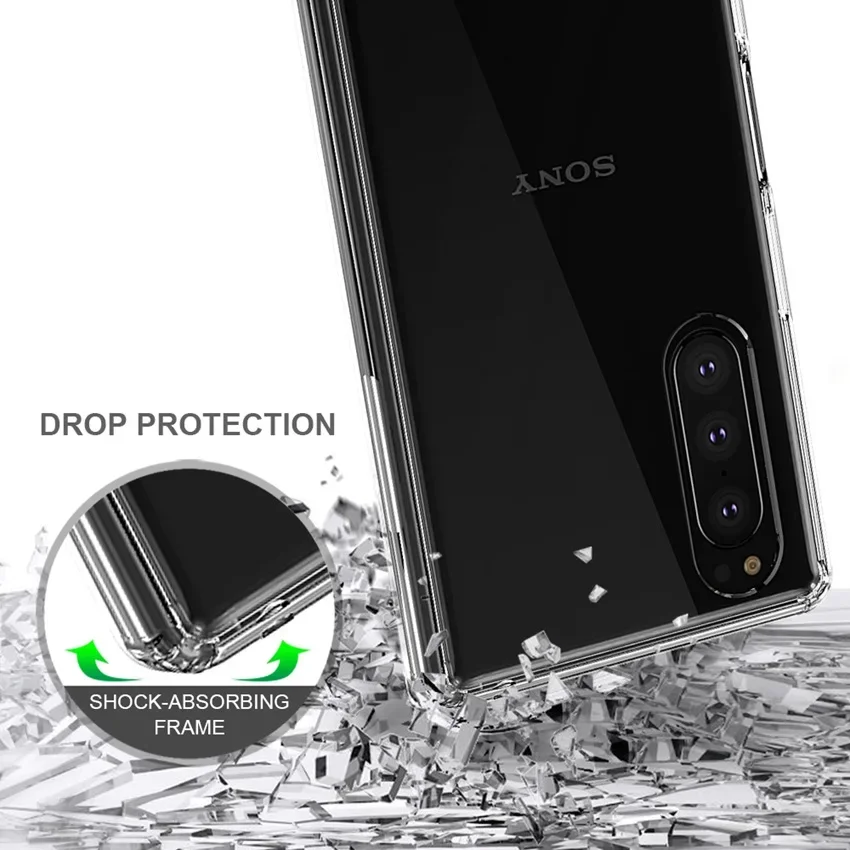 Soft Silicon TPU/PC Case For Sony Xperia 5 Fundas Coque Hybrid Shockproof Crystal Clear Shell Hard Back Cover For Sony Xperia 2