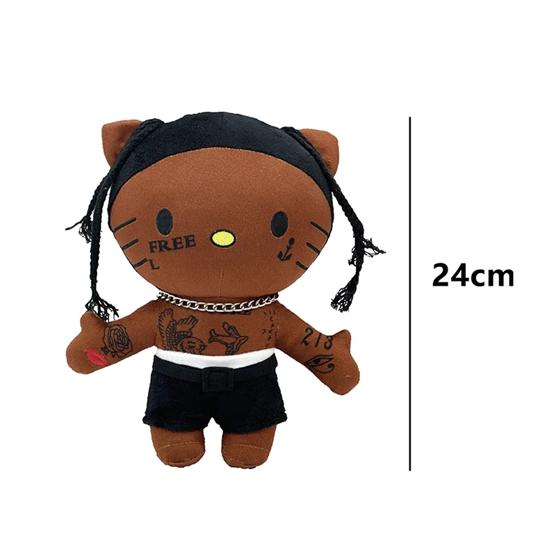 Travis Scott Plush Anime Plush Coffee Colored Sanrio Hello Kitty Toy Stuffed Animals Soft Plush Children Doll Birthday Gifts