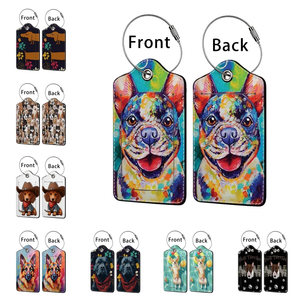 

ГОРЯЧАЯ ПРОДАЖА, кожаная деловая багажная бирка для милой собаки, адресная этикетка для чемодана, посадочная этикетка для багажа, имя, ID, зажим для адреса