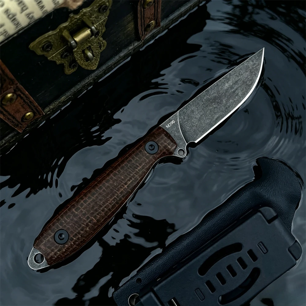 Portable Field Carry Tool Fixed Blade Knife 7Cr13Mov Steel Premium Micarta Grip for Fishing & Outdoor Use & Jungle Survival