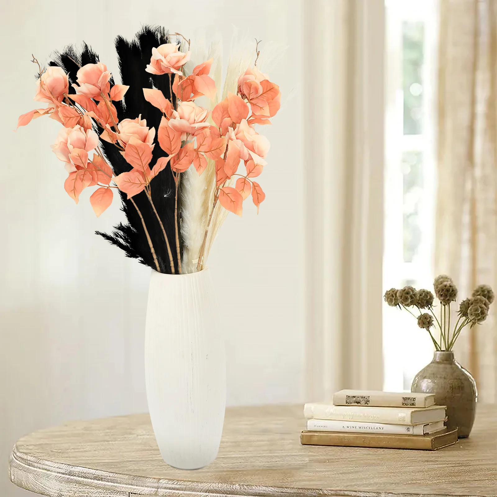 

4Pcs Artificial Flowers Decorative Faux Stems Vivid Color Lifelike Design for Vase Home Party Photography Props Simulated Plant