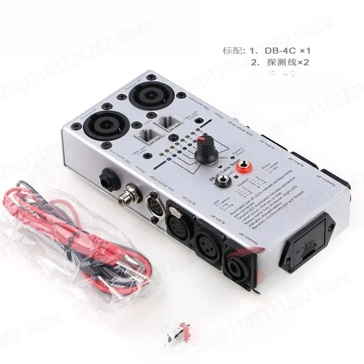 DB-4C Audio Signal Cable Tester, Speaker System Wire Continuity Checker for Network Engineering, Sound Line Test Tool