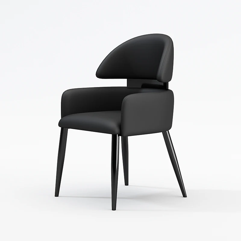 

Modern Style High-End Leather Dining Chair With Exquisite Workmanship Solid Materials Backrest-for Home Or Hotel Furniture
