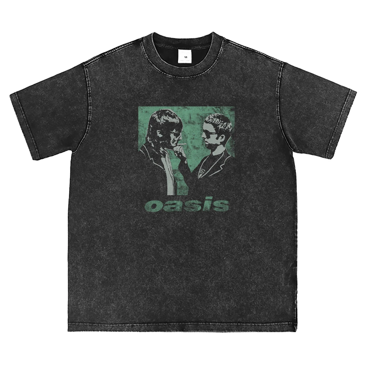 

Oasis Oasis Band Washed Old Vintage American Street Rock Vest Short Sleeve Men Tshirt Women Fashion Hip-hop Summer Top