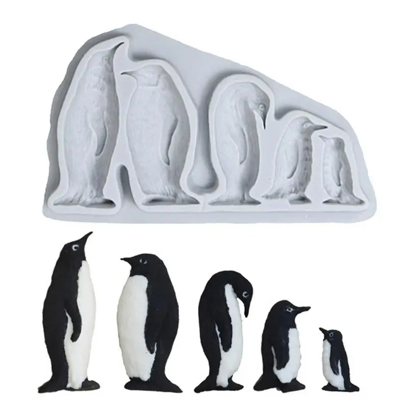 

Funny Silicone Mold Non-stick Penguin Silicone Mold 3D Penguin Ice Cube Tray With Funny Shaped For Ice Cubes Candy Chocolate