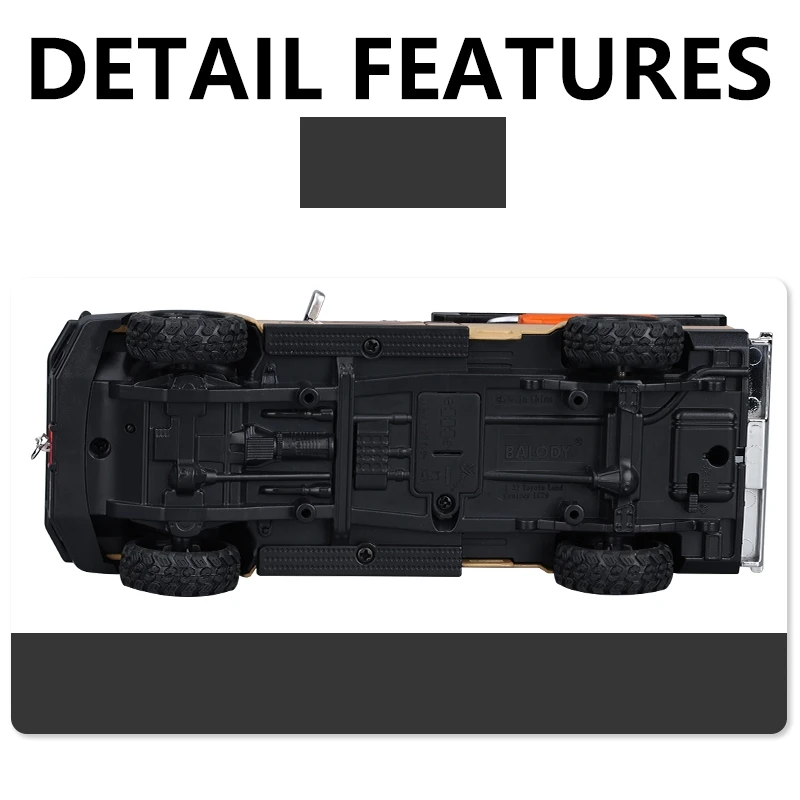 1/32 TOYOTA Land Cruiser LC79 Camping Off Road Toy Car Diecast Alloy Miniature Pull Back Sound & Light Collection Model Gift Boy view 6