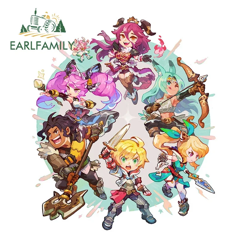 EARLFAMILY 13 سنتيمتر X 11.3 سنتيمتر ل Dragalia فقدت ملصقات السيارات المألوف بسيط الشارات باب السيارة حامي ويندوز قافلة ديكور