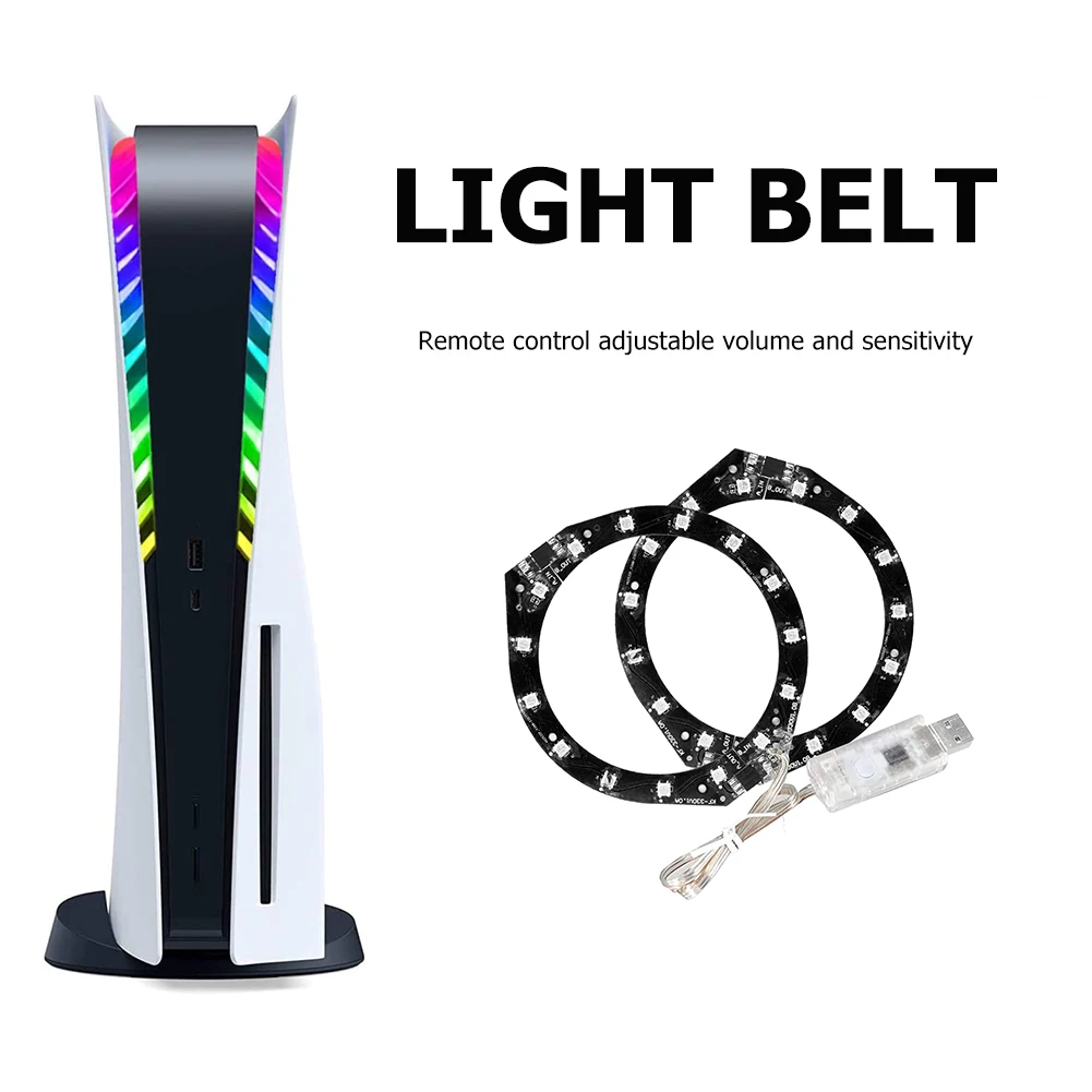 For PS5 LED Light Strip RGB 8 Colors 400 Effects Light Pickup Light Bar Strip Decorative Accessories for PlayStation 5 Console