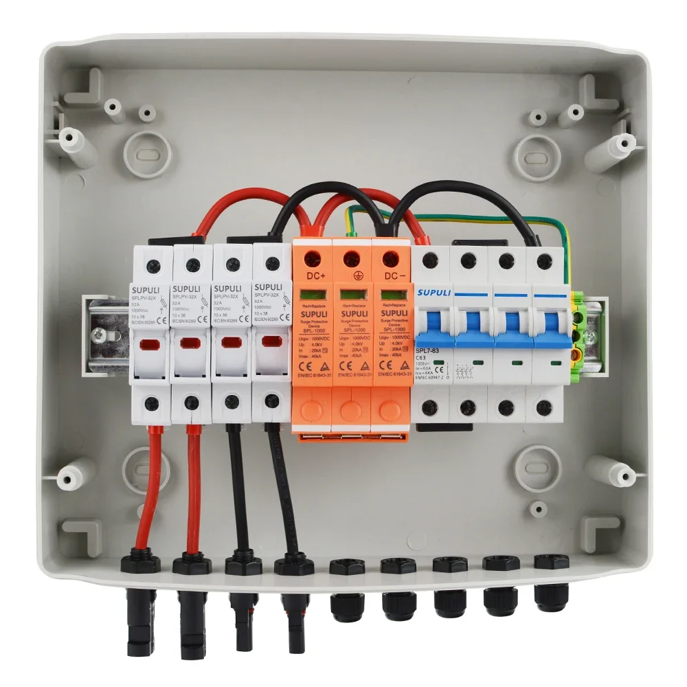 

Waterproof Dustproof 2 in 1 Out 2 String 1000V DC Solar Pv Array Battery Combiner Box for Solar Panel Energy System