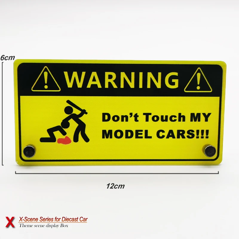 Bob Warning Sign of Model Car Display Cabinet 