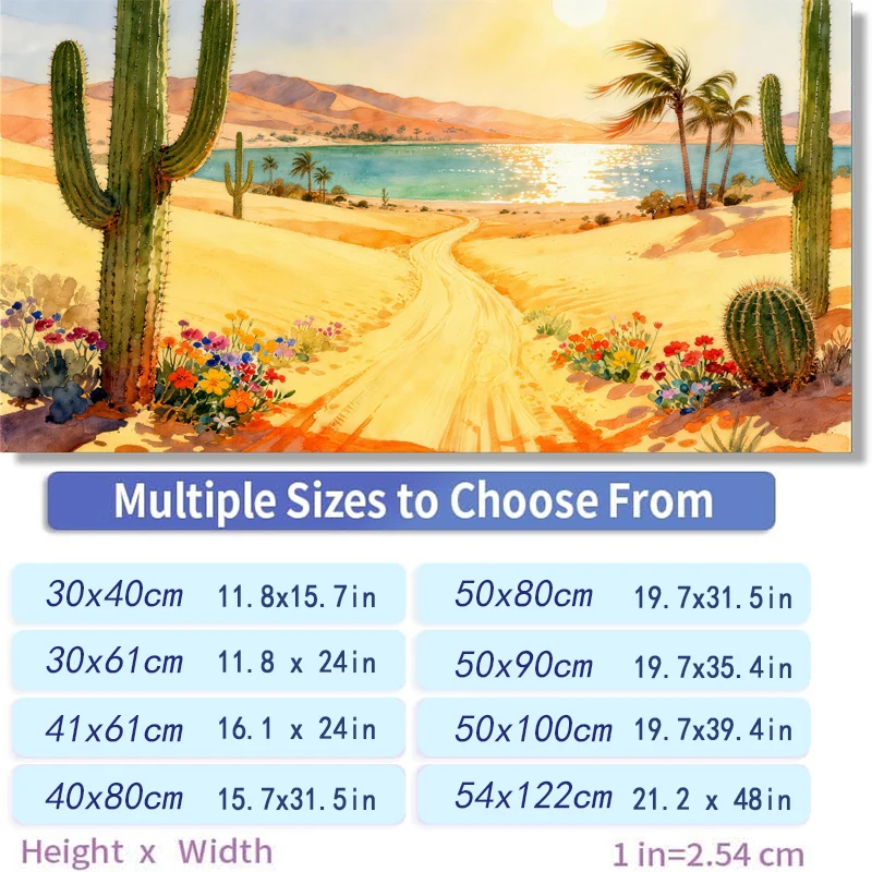 3D Fish Tank Decor Aquarium Background Sticker Desert Sunset Cactus  Fish Tank Backdrop PVC Aquarium Accessories