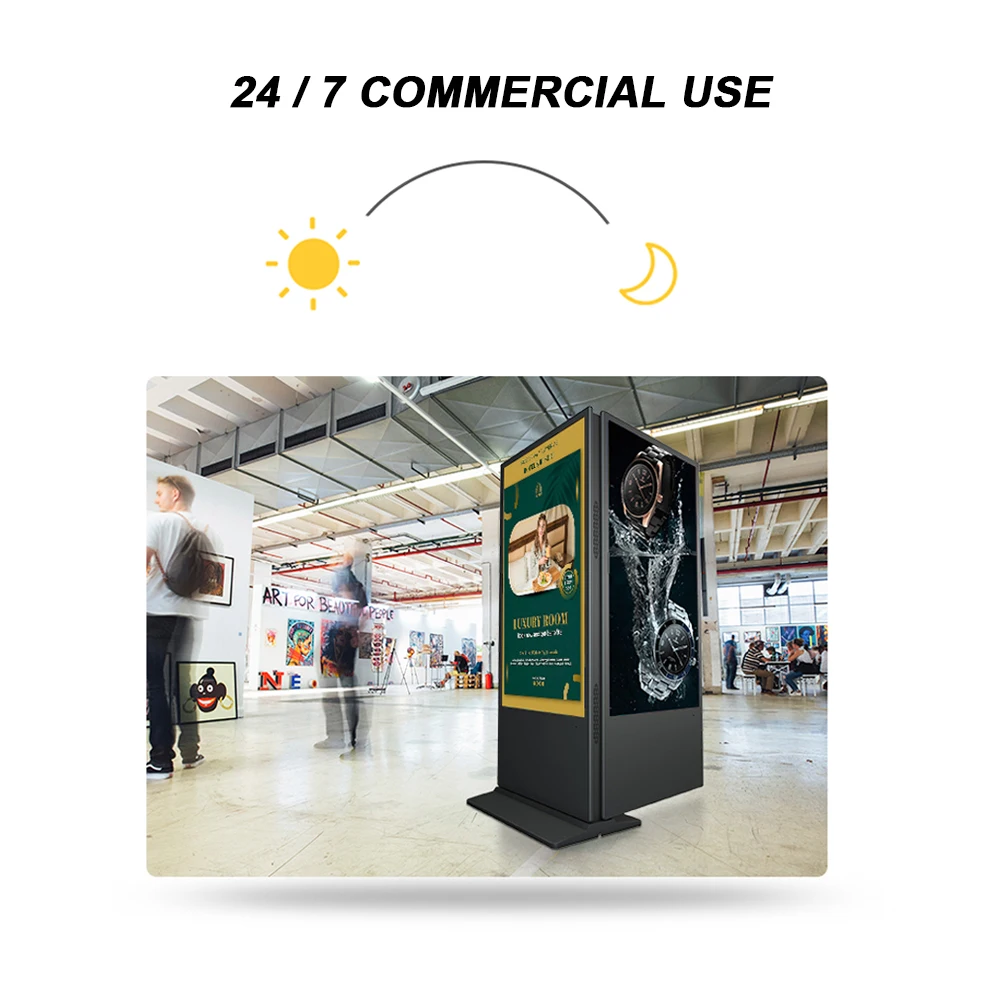 Indoor Dual Screen HD Full Color LCD Advertising  55 Inch Vertical Digital Signage Double Sided Screen Advertising Player