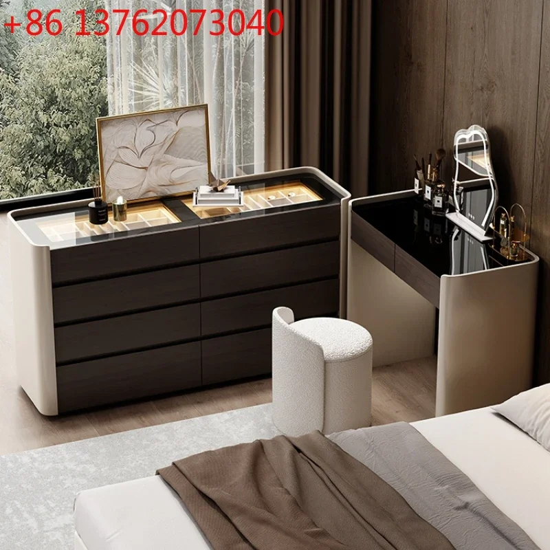 

Storage Wood Vanity Table Drawers Organizer Makeup Stool Dressing Table Modern Luxury Tocador Para Dormitorio Bedroom Furniture