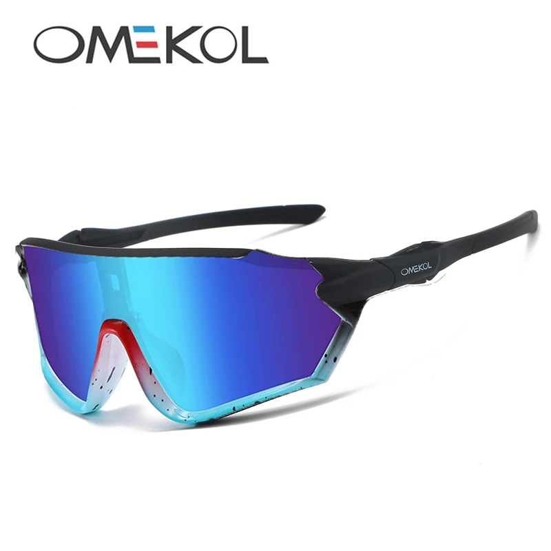 OMEKOL BRAND UV Protection Cycling Glasses Men Women Bike Bicycle Sun Glasses Goggles Outdoor Hiking Sunglasses Sport Eyewear