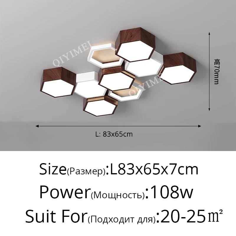 Walnoot Woonkamer Plafondverlichting Zwart Wit Combinatie LED Lamp Woondecoratie Verlichtingsarmaturen Foyer Balkon Plafondlamp