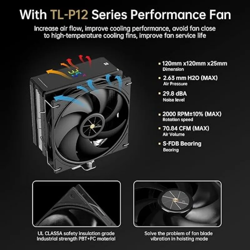 Thermalright Assassin X 120 R Digital CPU Cooler Temperature Display 4 Heat Pipes Air Cooler for AM4 AM5 Intel 115X/1700/1851
