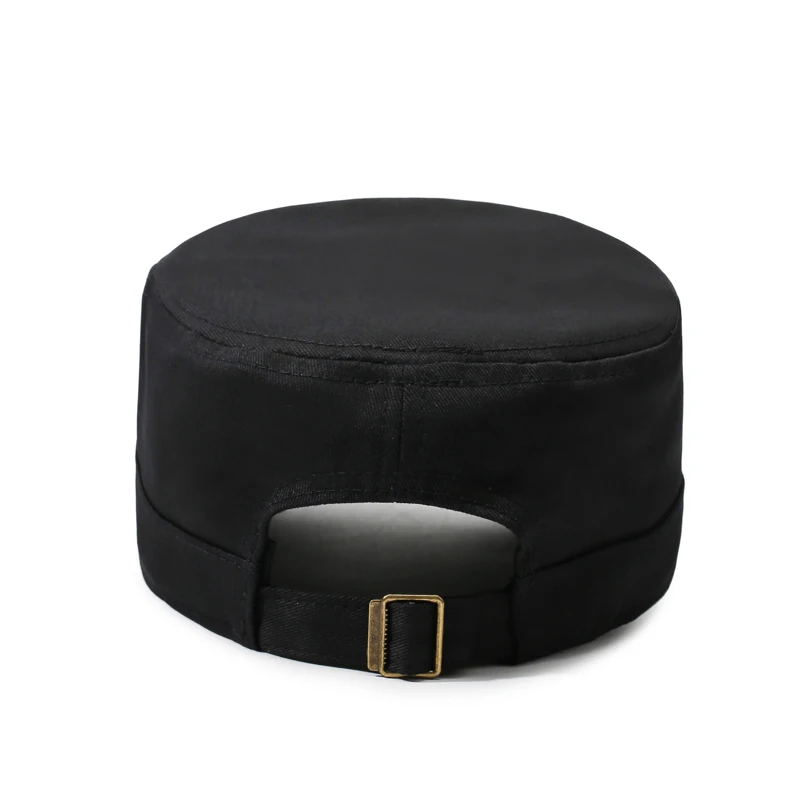 Men Flat Top Army Cap Adjustable Military Cadet Hat Casual Outdoor Sun Peaked Caps For Middle Aged Men