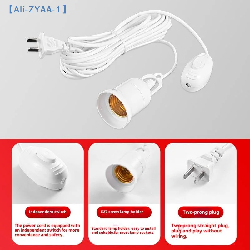 

【ZYAA-1】5/8M Lamp Bases Universal With Switch Led Bulb Socket Adapter Suspension E27 Screw Lamp Holder Accessories Tools