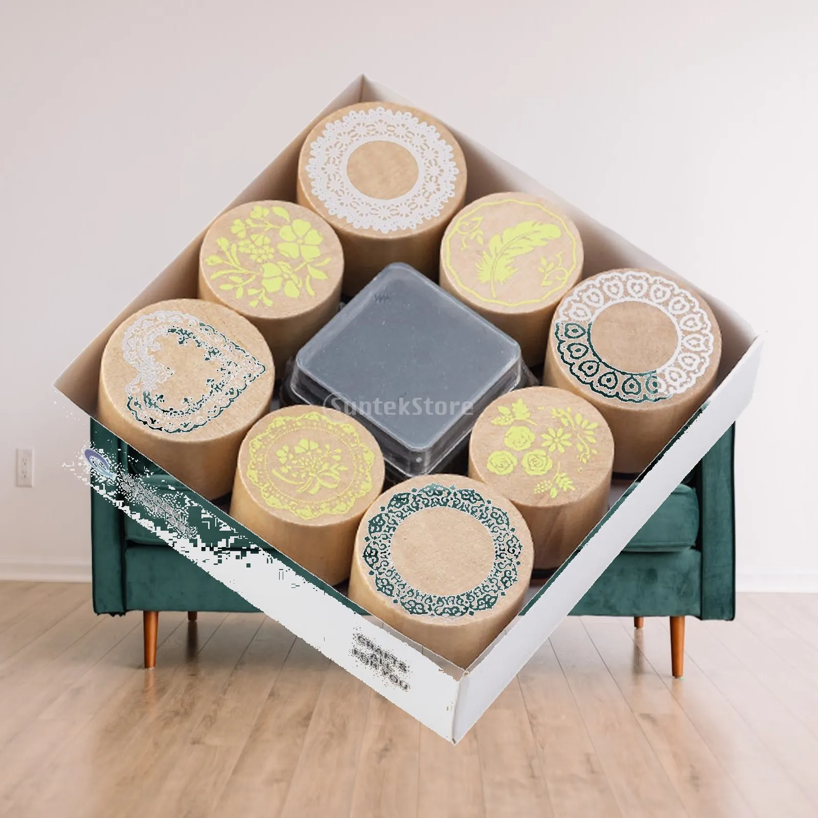

Wooden Stamps Set Card Making Novelty Wood Stamps DIY Tools for Stationery