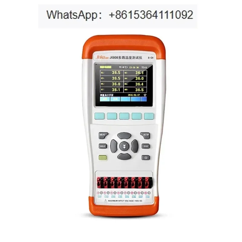 

Jinke JK804/JK808 Handheld Multi-channel Temperature Tester 4/8-channel Temperature Rise Inspection Recorder Thermometer