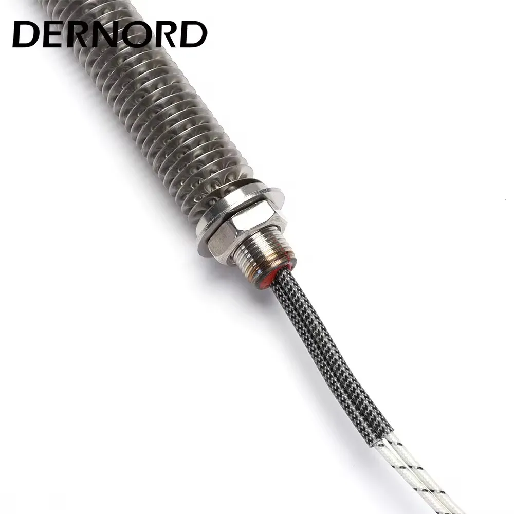 DERNORD M18 Finned Tubular Heater 220V Air Heating Element for Stove/Oven 1KW Stainless Steel 304