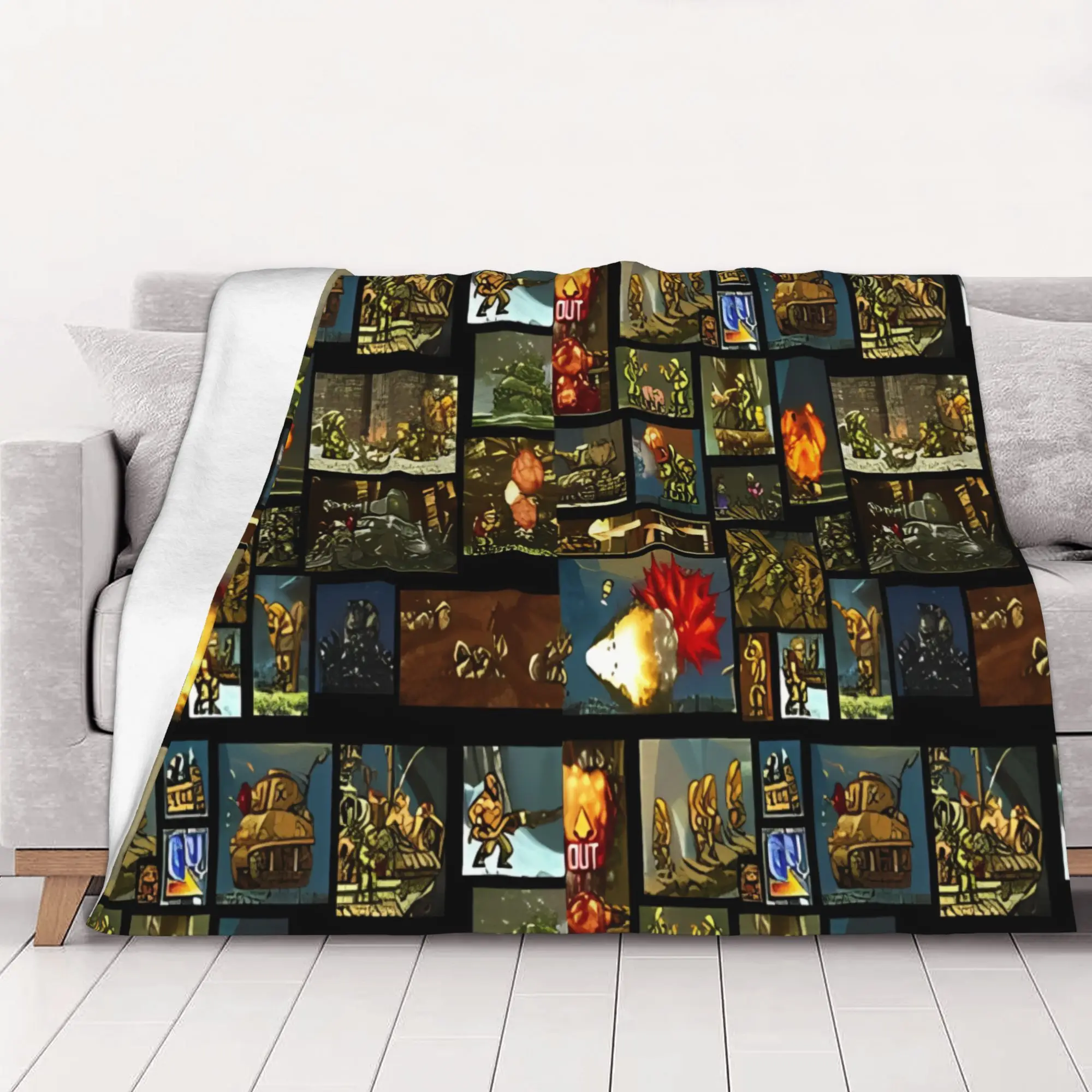 1PC Pixelart Metal Slug Full Box Metal Slug home room decorations Winter Blankets for Adults Bedding Home Interior Sofa Knee