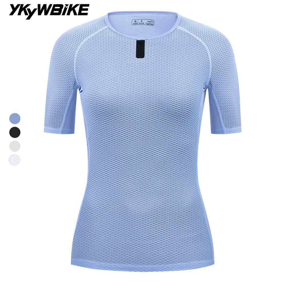 YKYWBIKE 2025 Women Cycling Base Layer Summer Short Sleeve Breathable Lightweight Bicycle Underwear Outdoor Road Bike Base Layer