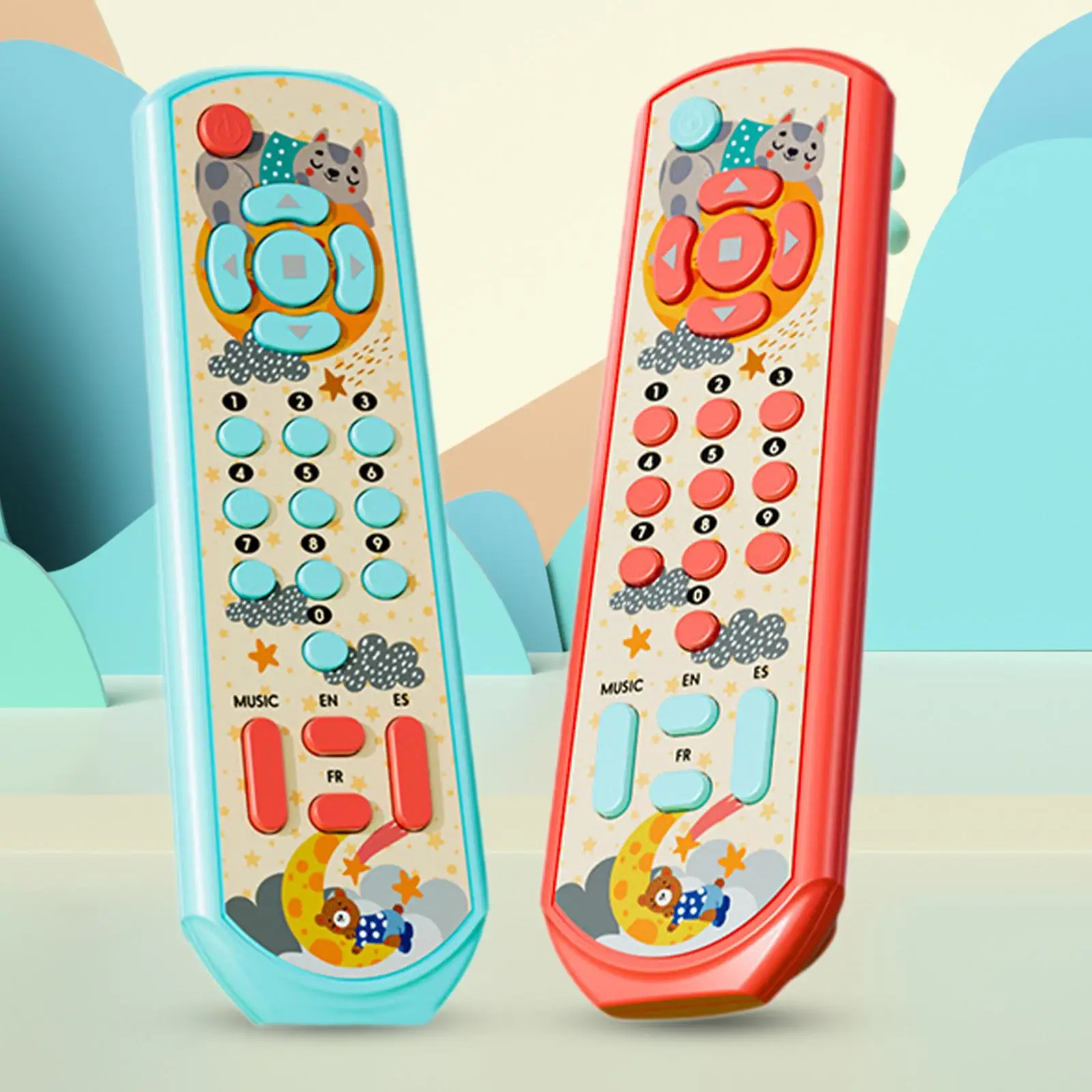 Toddler Remote Toy Learning French English Spanish Musical TV Remote Control Toy for 12 to 18 Months Toddlers Boys Girls Infants