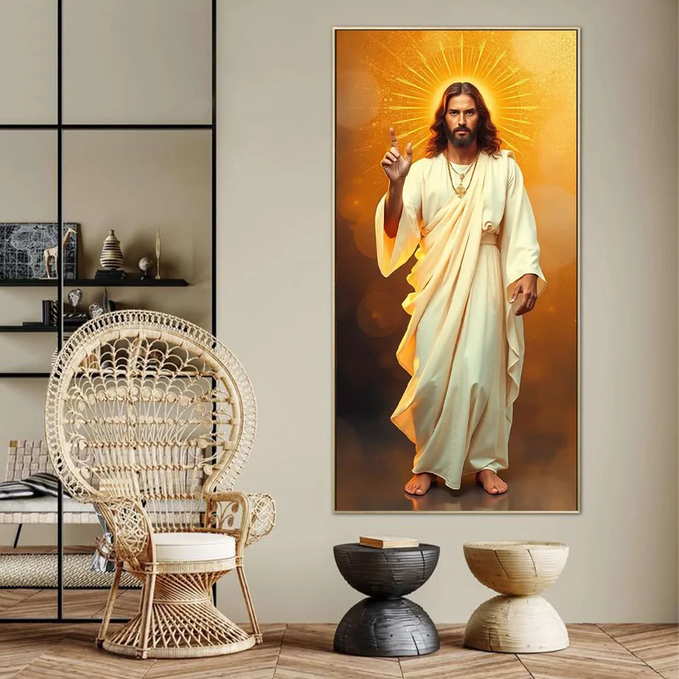 5D DIY Diamond Painting Kit Jesus Heart Full Square Round Rhinestone Cross Stitch Handmade Mosaic Home Decor Gift
