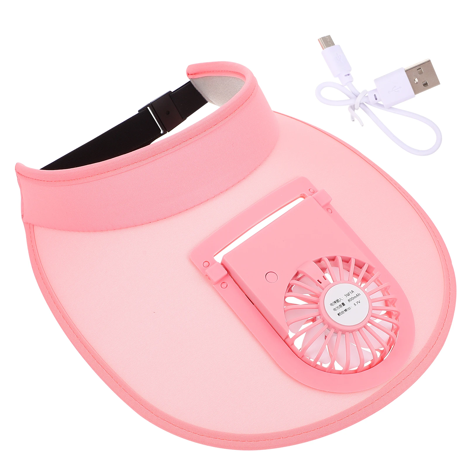 

Peaked Cap Sun Visor Hat Summer Cooling Durable Plastic Protection Adjustable Size Rechargeable Three Speed Wind Angle Travel