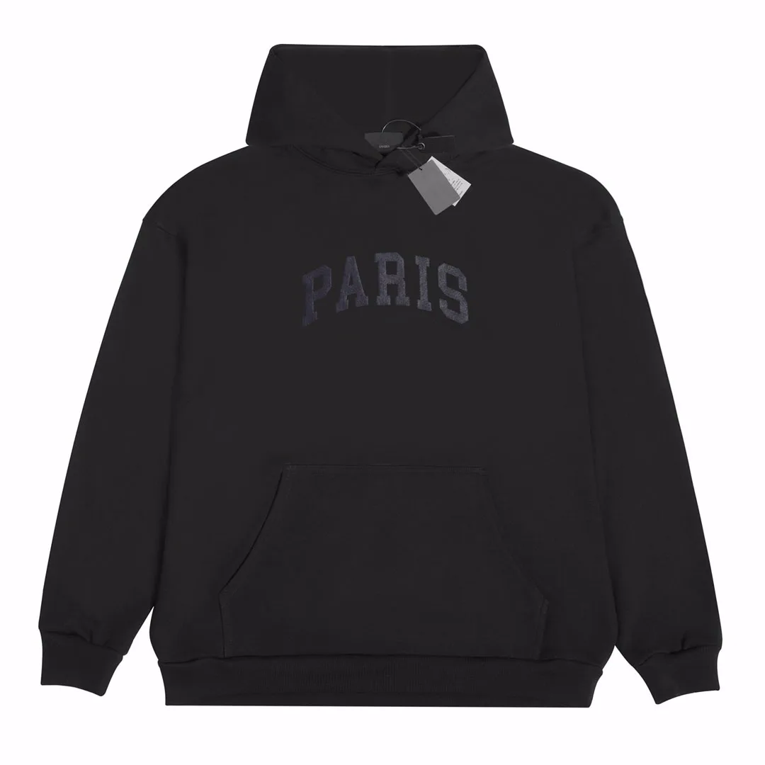 

2023 Paris Luxury City Embroidery Hoodie Women Men Streetwear HipHop Pullovers Oversized Men Casual Hooded Sweatshirt