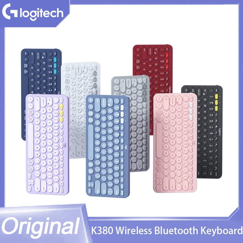 Original Logitech K380 Multi-Device Bluetooth Wireless Keyboard  Multi-Color Windows Macos Android IOS Chrome OS Universal