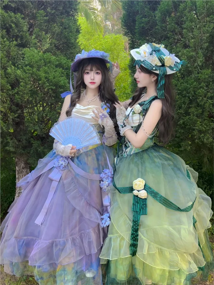 ชุดพิธีกรวันเกิดสไตล์ภาพวาดสีน้ํามันหรูหราหรูหราและประณีต