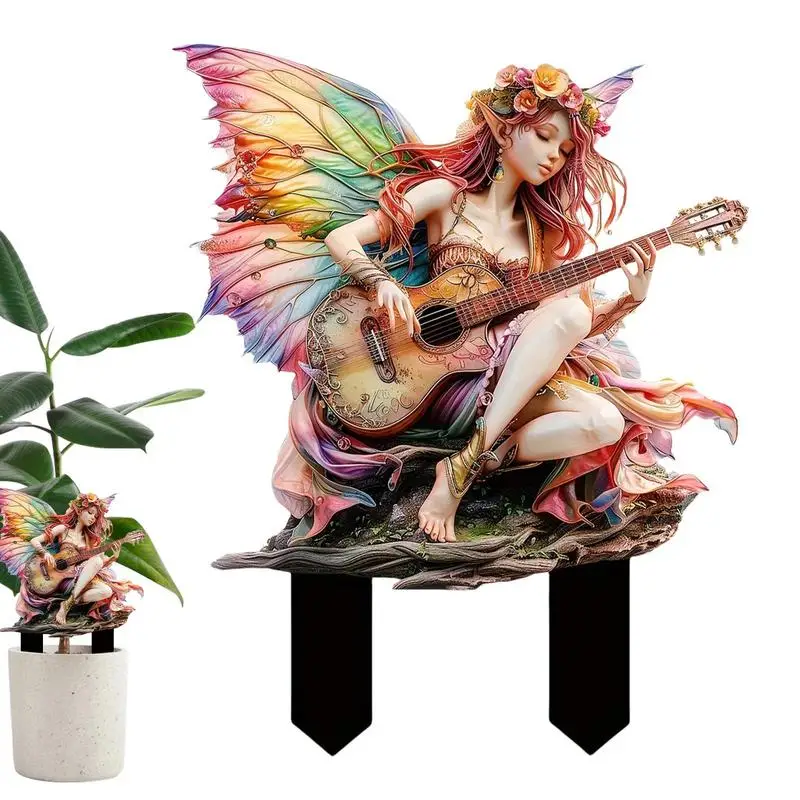 

Fairies For Fairy Garden Flat Plant Pot Fairy Garden Fairies Garden Stakes Flower Pot Decorations Small Garden Gnome Figurines