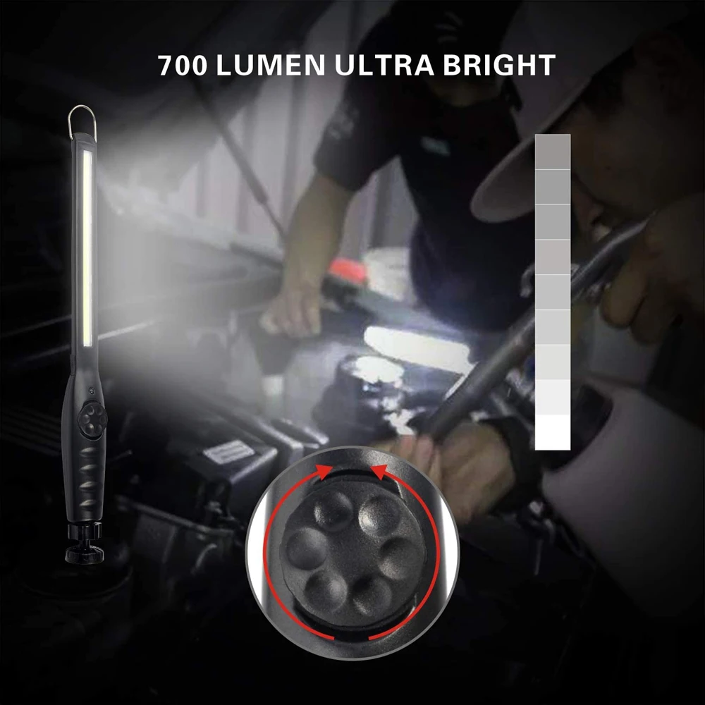 Luz LED COB de trabajo recargable por USB, luz de inspección magnética portátil, inalámbrica, para reparación de automóviles, hogar, taller,