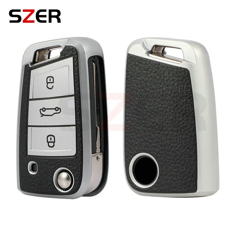 Leder TPU Auto Schlüssel etui Abdeckung Anhänger für VW Volkswagen Golf 7 mk7 Tiguan MK2 für Sitz Ateca Leon Fr 2 Ibiza für Skoda Octavia