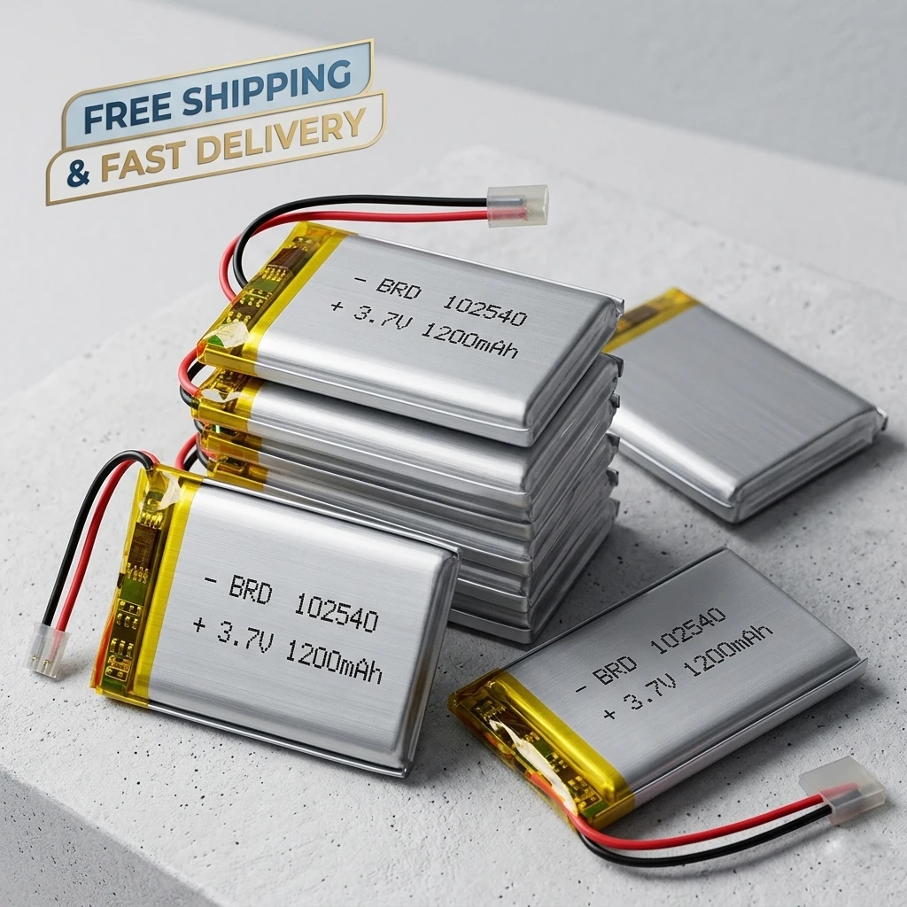 

1200mAh 3.7V 102540 Lithium Polymer Battery Rechargeable Li-Po Ion for MP3 MP4 GPS DVR PDA LED Light Toy Replacement Cell