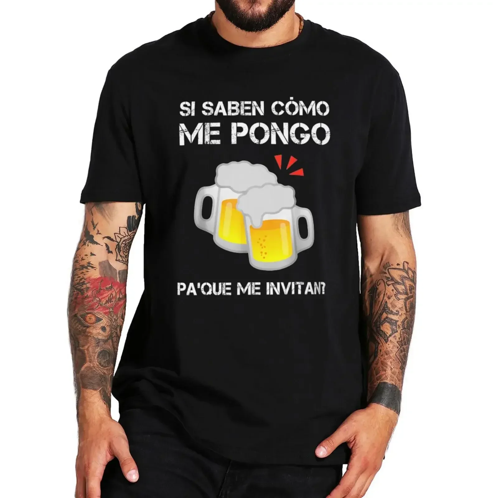 Beer If They Know What I Wear They Will Invite Me harajuku Spanish Humor Drinking Lovers Gift Tops 100% Cotton Soft T-shirt