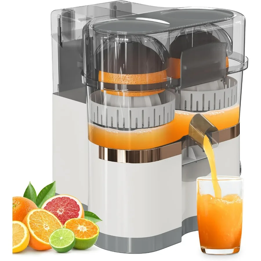 

Электрическая соковыжималка для цитрусовых, автоматическая двойная соковыжималка для апельсинов и лимонов со шнуром питания и щеткой для чистки, электрическая соковыжималка для фруктов 2 в 1