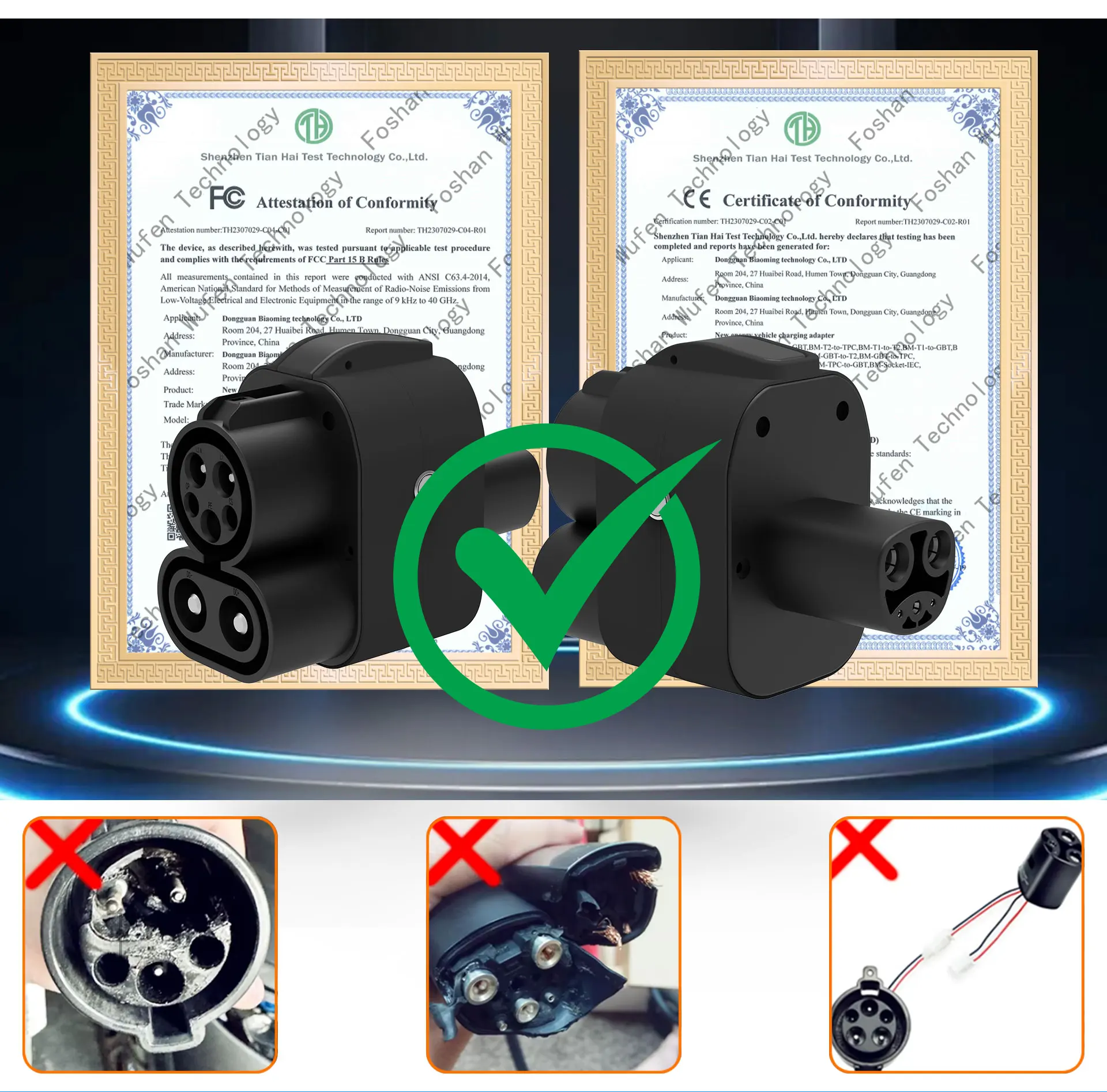 RACER PILE DC Fast Charger Adapter CCS1 do NACS AC+DC 250KW CCS Combo 1 do NACS dla TSL Model 3/X/Y