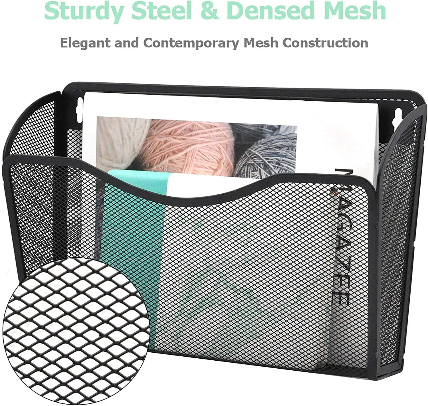 Imagem -05 - Vertical Wall Hanging File Organizer Mesh Organizer Holder Rack Bolsos