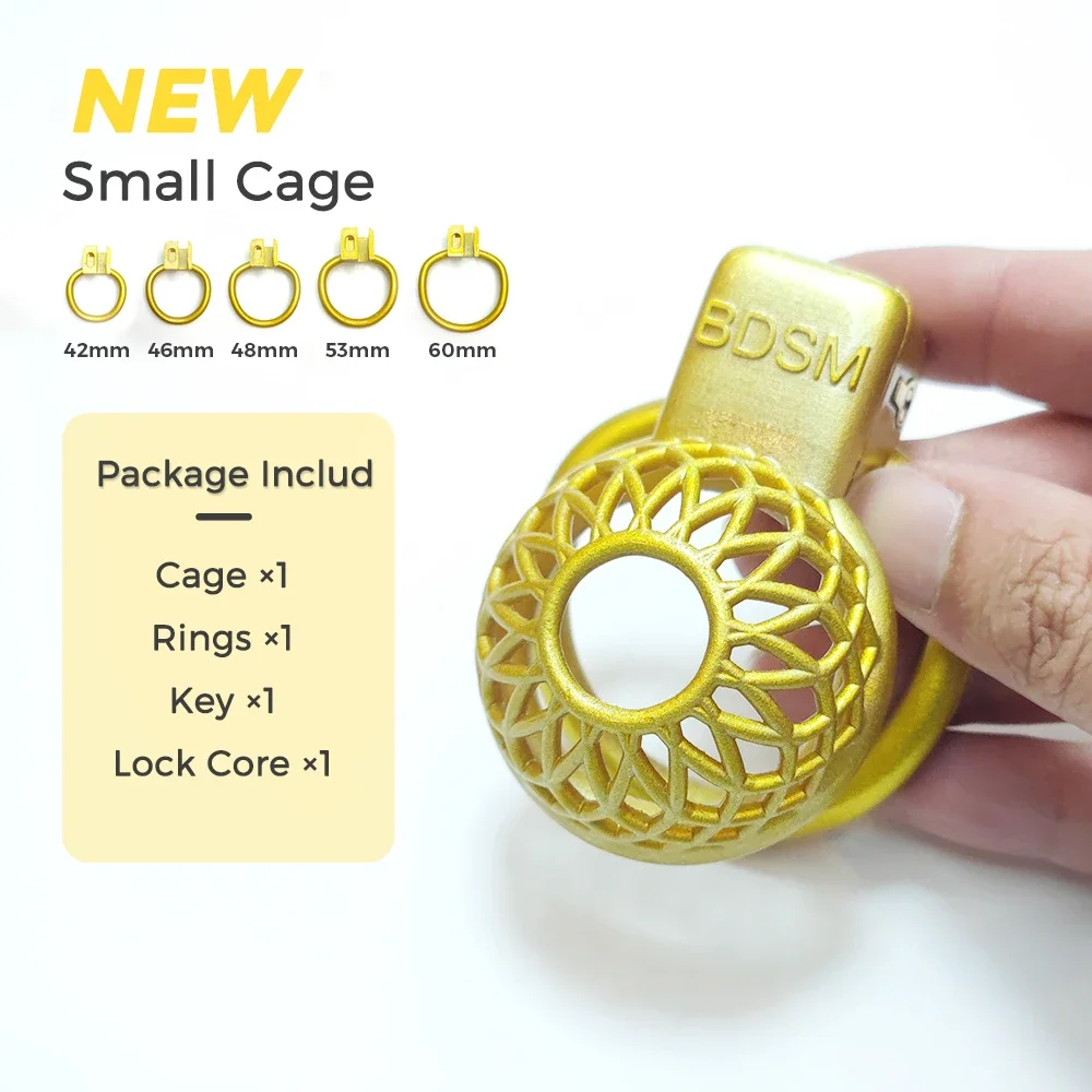 Small Reticular Chastity Cage for Men Sissy Short Cock with Stealth Lock Ring Male BDSM Accessory Erotic Gay Ladyboy Sex Toy