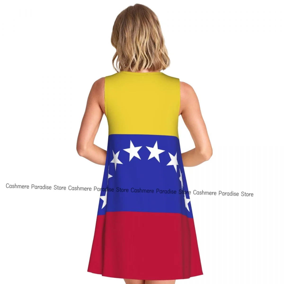فستان نسائي علم فنزويلا صيفي كاجوال فساتين تي شيرت لتغطية الشاطئ فستان بدون أكمام #2