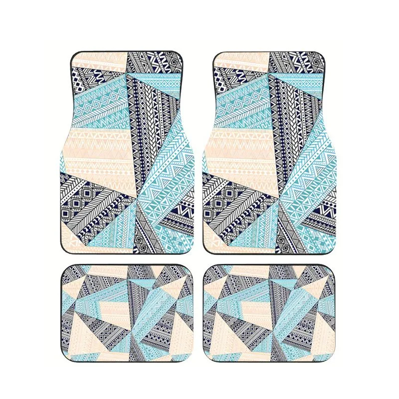 

Boho Aztec Print Car Floor Mats 4pcs Set Universal Fit Anti Slip Rubber Floor Liners For Most Cars SUV Trucks
